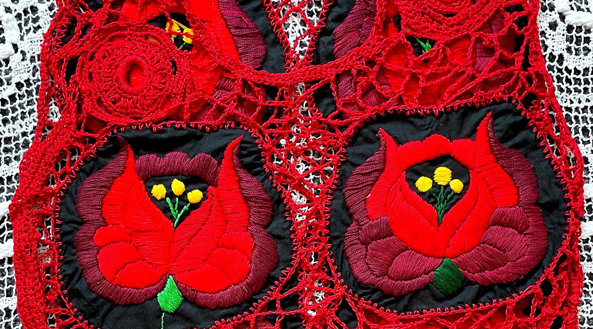 black or red unique handmade blouse